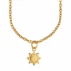 Anhänger mit Kette 925 Sterling Silber gelb vergoldet Sonne