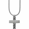 Anhänger mit Kette 925/- Sterling Silber matt-oxidiert Kreuz