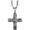 Anhänger mit Kette 925/- Sterling Silber oxidiert Kreuz