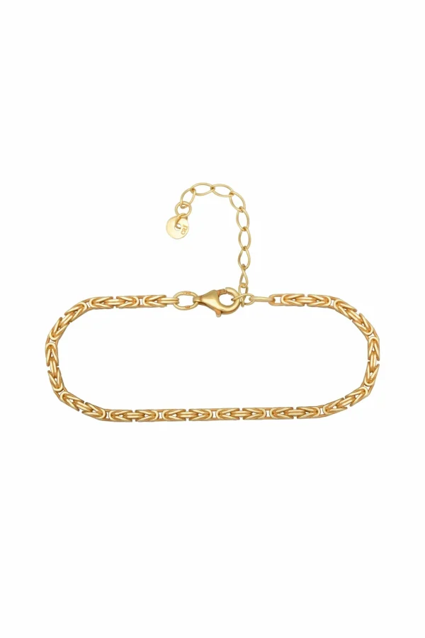 Armband 925 Silber vergoldet Königskette diamantiert