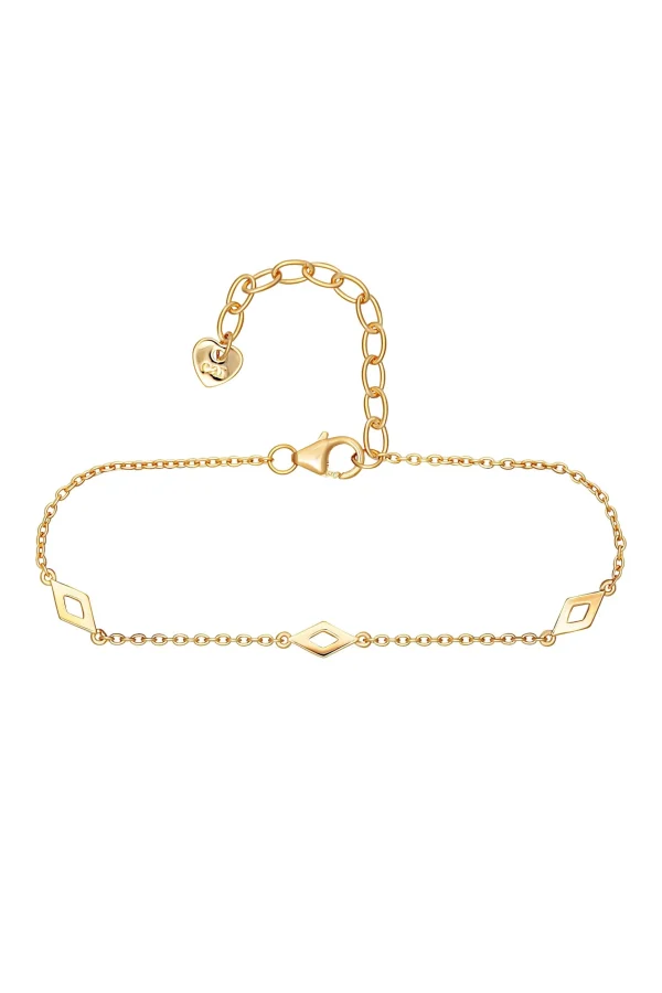 Armband 925 Silber vergoldet Rauten Cut-Outs