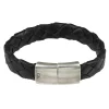 Armband 925/- Sterling Silber rhodiniert Lederband Magnetverschluss
