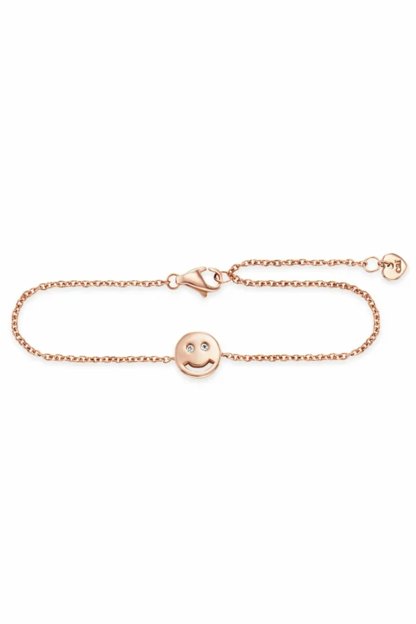 Armband 925/- Sterling Silber rotvergoldet Zirkonia Smile