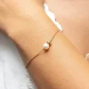 Armband 925/- Sterling Silber vergoldet Perle