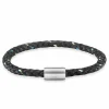 Armband Edelstahl Textil schwarz 20cm