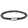 Armband Edelstahl Textil schwarz 23cm