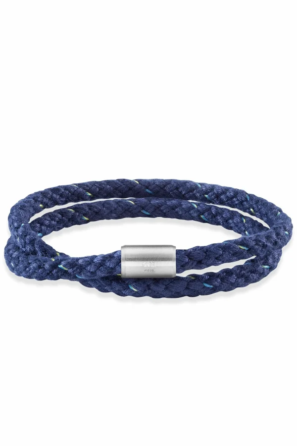 Armband Edelstahl Textil blau 20cm Magnetverschluß