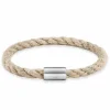 Armband Edelstahl Textilband creme 20cm