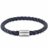 Armband Edelstahl Textilband Navy blau 20cm