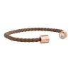 Armband Leder olivenblattgegerbt braun rosé