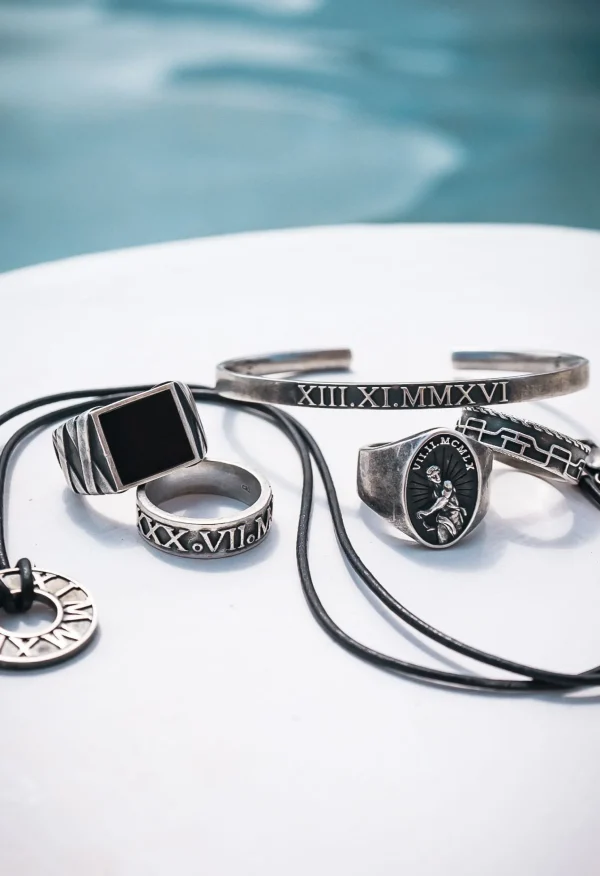 Armreif 925 Sterling Silber matt oxidiert