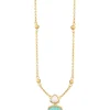 Collier 925 Silber vergoldet Dreiecke Amazonit & weißer Achat