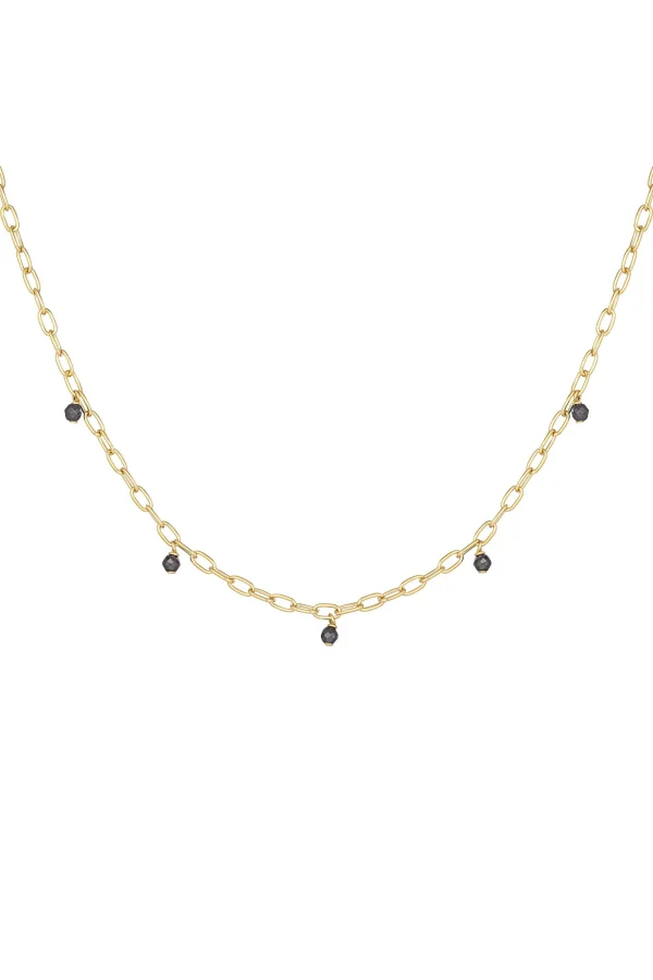 Collier 925 Silber vergoldet Hämatit