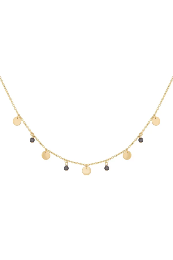 Collier 925 Silber vergoldet Hämatit Plättchen