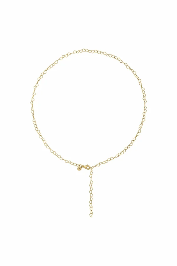 Collier 925 Silber vergoldet Herzchenkette Y-Kette