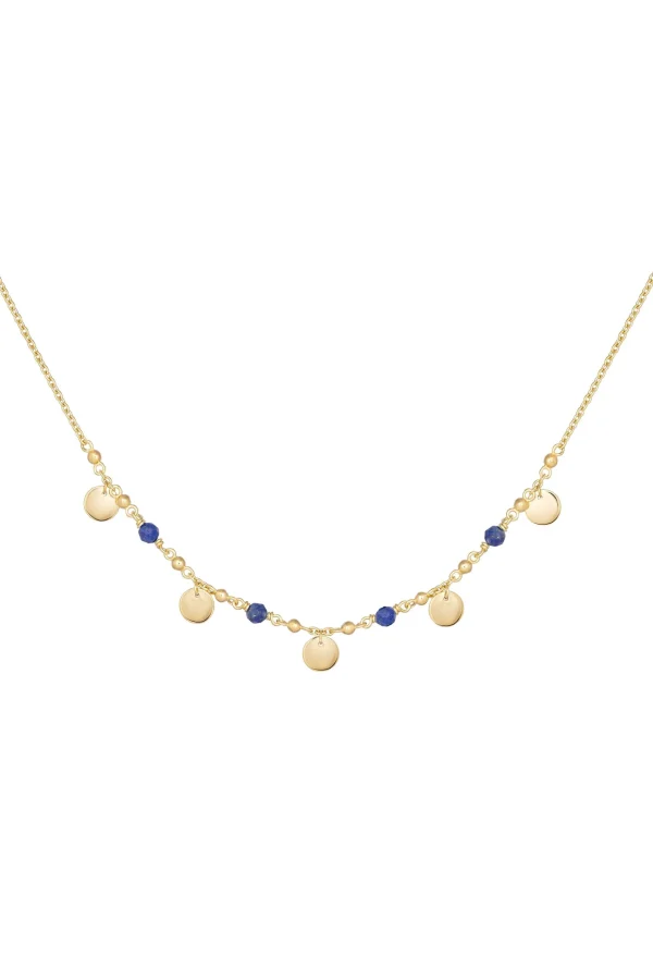 Collier 925 Silber vergoldet Lapislazuli Plättchen