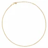Collier 925 Silber vergoldet Panzerkette rund slim