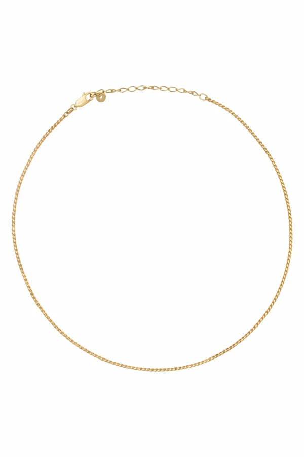 Collier 925 Silber vergoldet Panzerkette rund slim