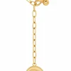 Collier 925 Silber vergoldet Y-Kette Perlen Münze Sonne Mond