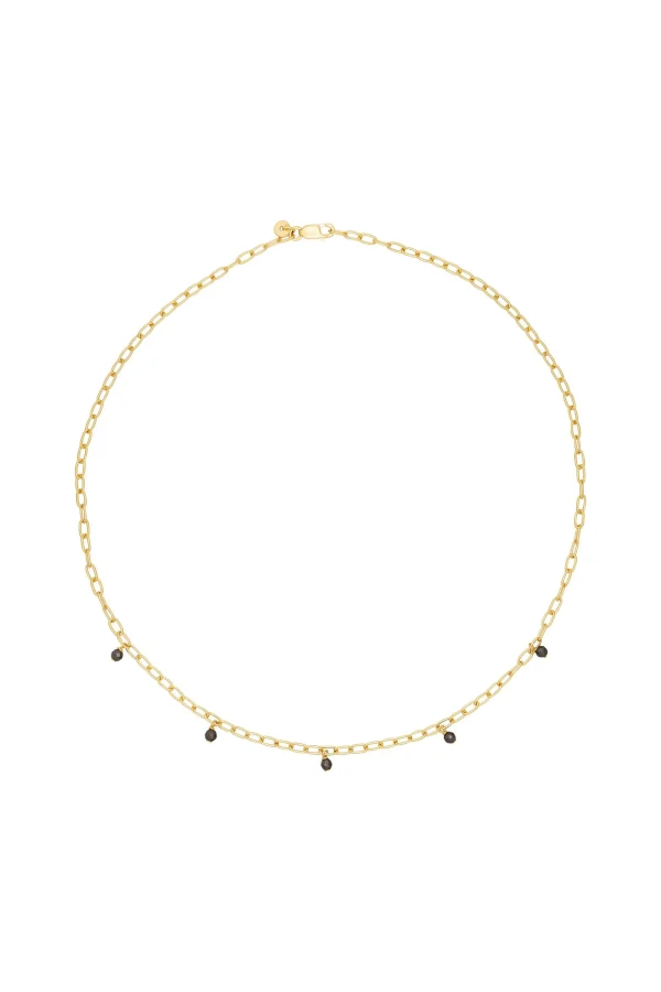 Collier 925 Silber vergoldet Hämatit