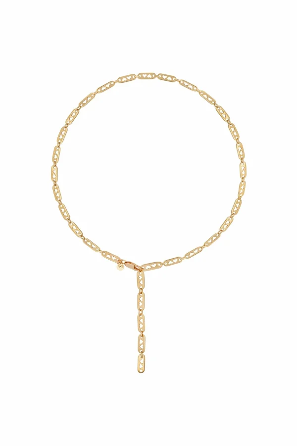 Collier 925 Silber vergoldet Kette Y-Kette Herzen