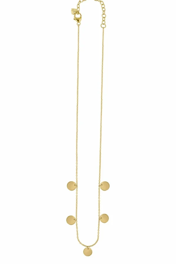 Collier 925 Silber vergoldet Plättchen Boho