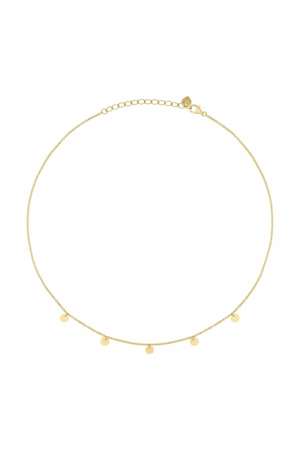 Collier 925 Silber vergoldet Anhänger Plättchen