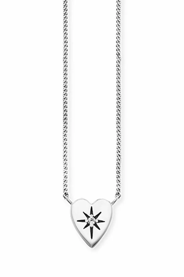 Collier 925/- Sterling Silber rhodiniert Zirkonia Herz