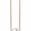 Collier 925/- Sterling Silber rotvergoldet Zirkonia Kreis