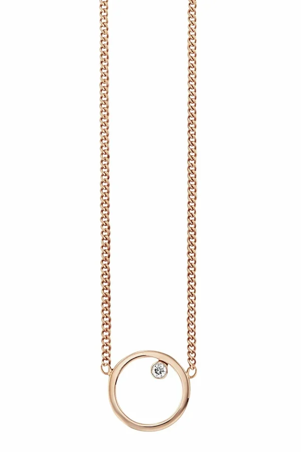 Collier 925/- Sterling Silber rotvergoldet Zirkonia Kreis