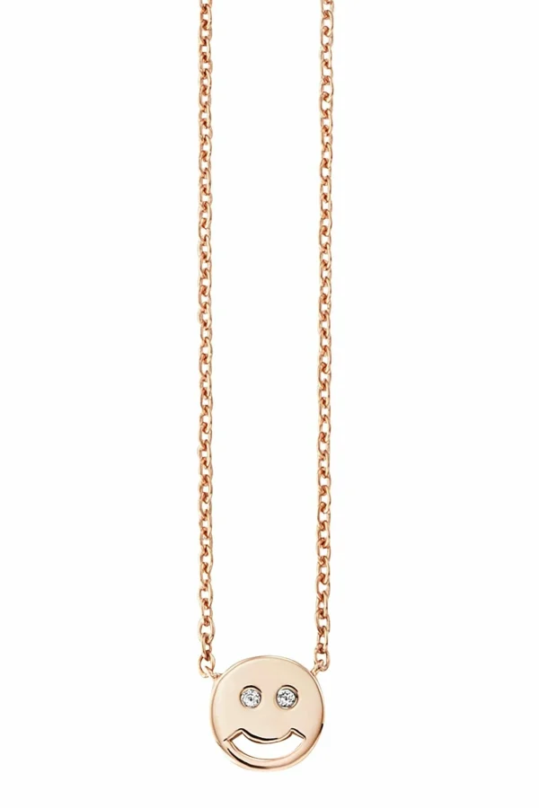 Collier 925/- Sterling Silber rotvergoldet Zirkonia Smile