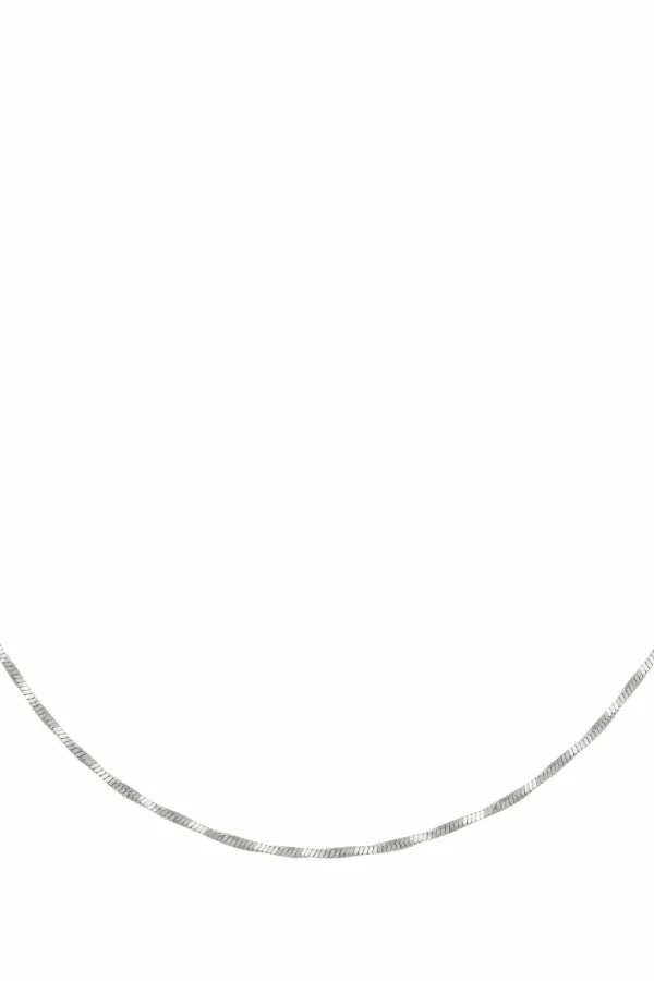Collier 925/- Sterling Silber Schlangenkette vierseitig diamantiert gedreht rhodiniert