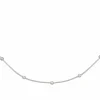 Collier 925/- Sterling Silber Schlangenkette vierseitig diamantiert mit Kugeln rhodiniert
