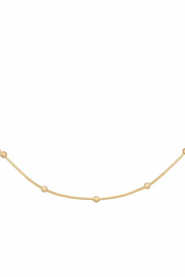 Collier 925/- Sterling Silber Schlangenkette vierseitig diamantiert mit Kugeln vergoldet