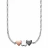 Collier 925/- Sterling Silber tricolor Herz