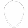Collier 925/- Sterling Silber Venezianer Kette rhodiniert zweireihig