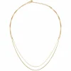 Collier 925/- Sterling Silber Venezianer Kette vergoldet zweireihig