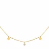 Collier 925/- Sterling Silber vergoldet Anhänger Plättchen Zirkonia