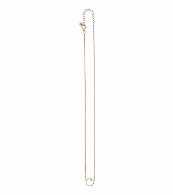 Collier 925/- Sterling Silber rotvergoldet Zirkonia Kreis