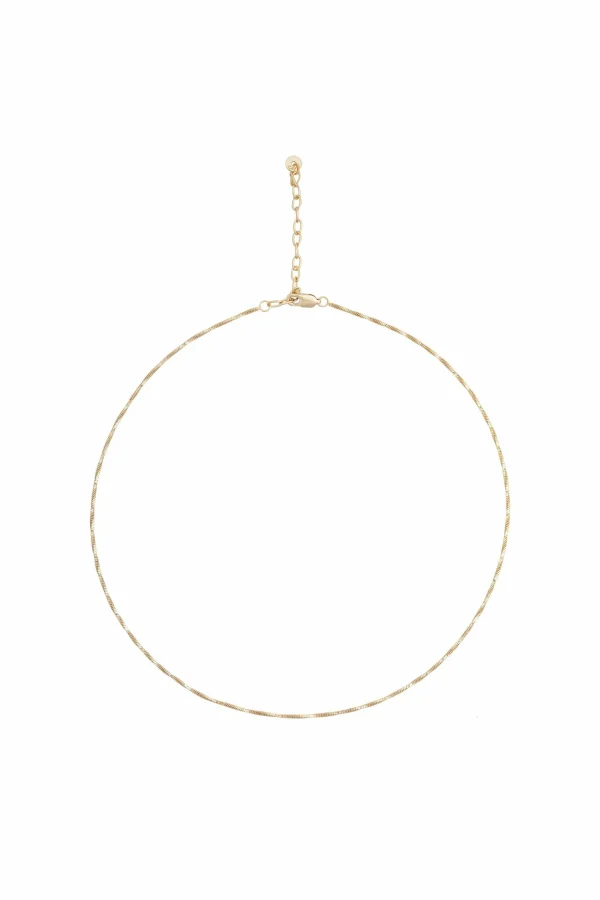 Collier 925/- Sterling Silber Schlangenkette vierseitig diamantiert gedreht vergoldet