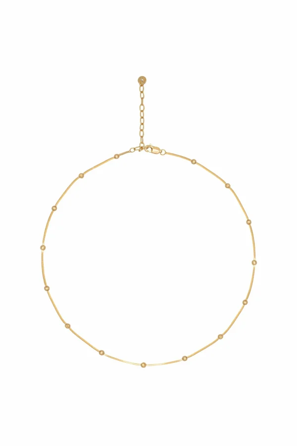 Collier 925/- Sterling Silber Schlangenkette vierseitig diamantiert mit Kugeln vergoldet