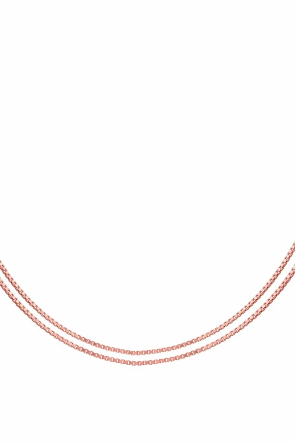 Collier 925/- Sterling Silber Venezianer Kette rosé vergoldet zweireihig