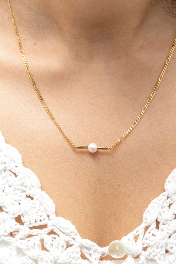 Collier 925/- Sterling Silber vergoldet Perle