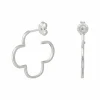 Creole 925 Sterling Silber rhodiniert Kleeblatt