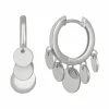 Creolen Boho dangling hoops 925 Sterling Silber rhodiniert
