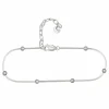 Fußkette 925/- Sterling Silber rhodiniert Schlangenkette vierseitig diamantiert mit Kugeln