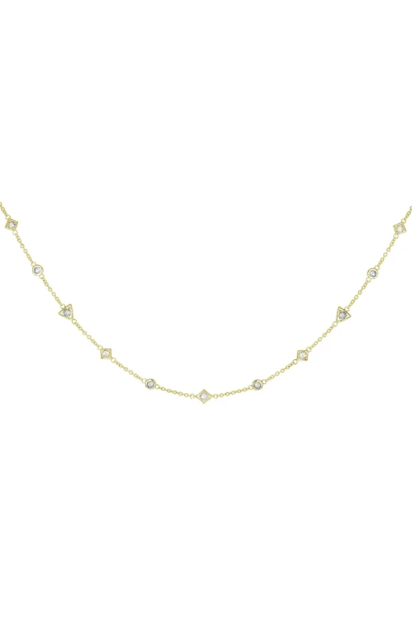 Halskette Choker 925 Silber vergoldet mit Zirkonia