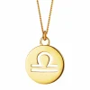 Halskette Waage Sternzeichen 925/- Sterling Silber vergoldet