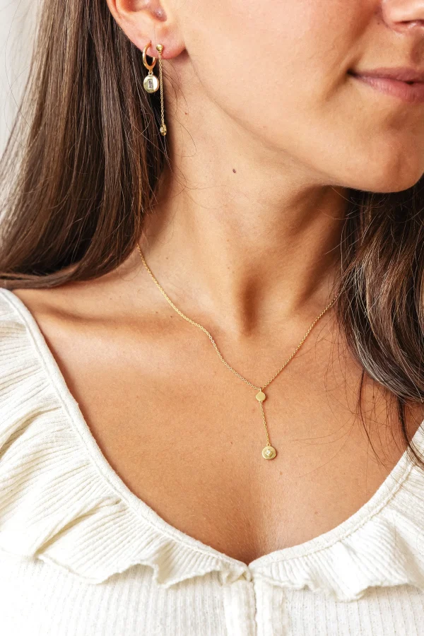 Kette 925 Silber vergoldet Plättchen Zirkonia
