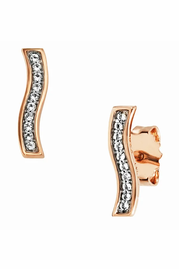 Ohrringe 925 Sterling Silber rotvergoldet Topas weiß